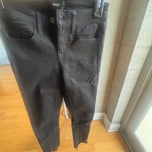 Vervet Black Distressed Hem Jeans